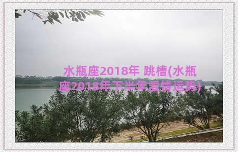 水瓶座2018年 跳槽(水瓶座2018年下半年爱情运势)